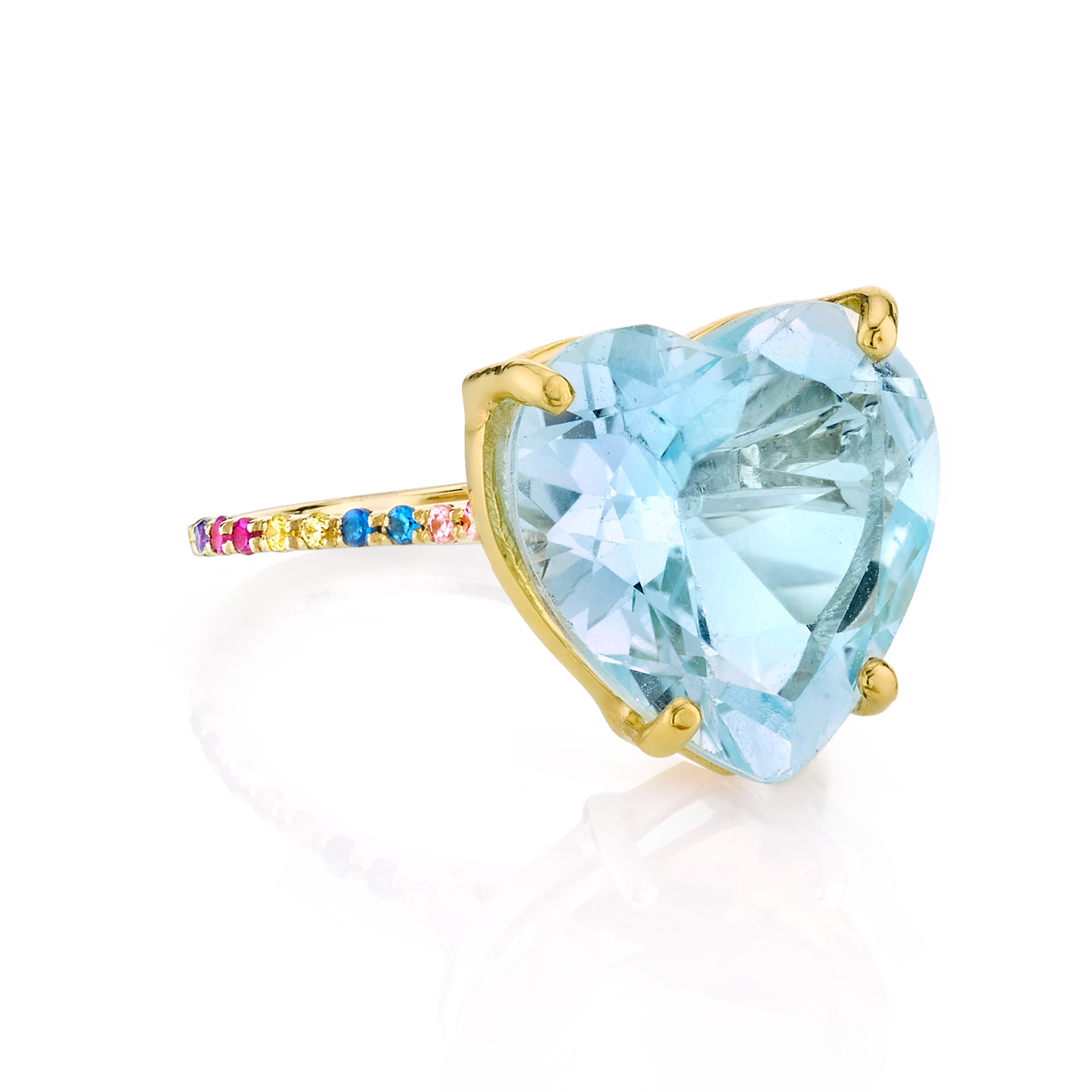 Rainbow Topaz- Rainbow Topaz Ring- Heart top Shaped Ring- Topaz Heart Ring- Mystic Topaz Heart- Sterling Nugget Ring- Nugget Topaz-