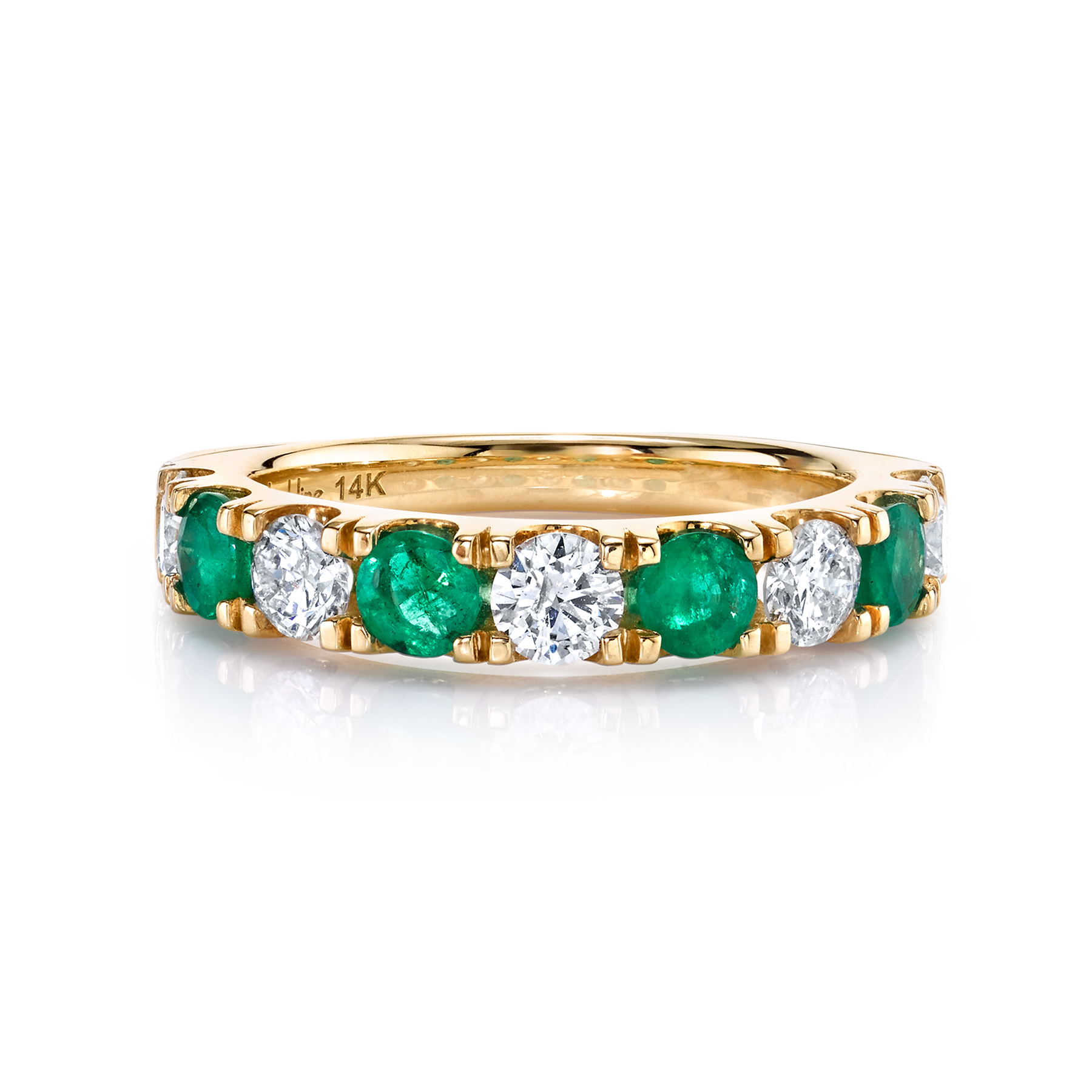 Classic Band - White Diamond and Emerald / 14k Yellow Gold – The Last Line
