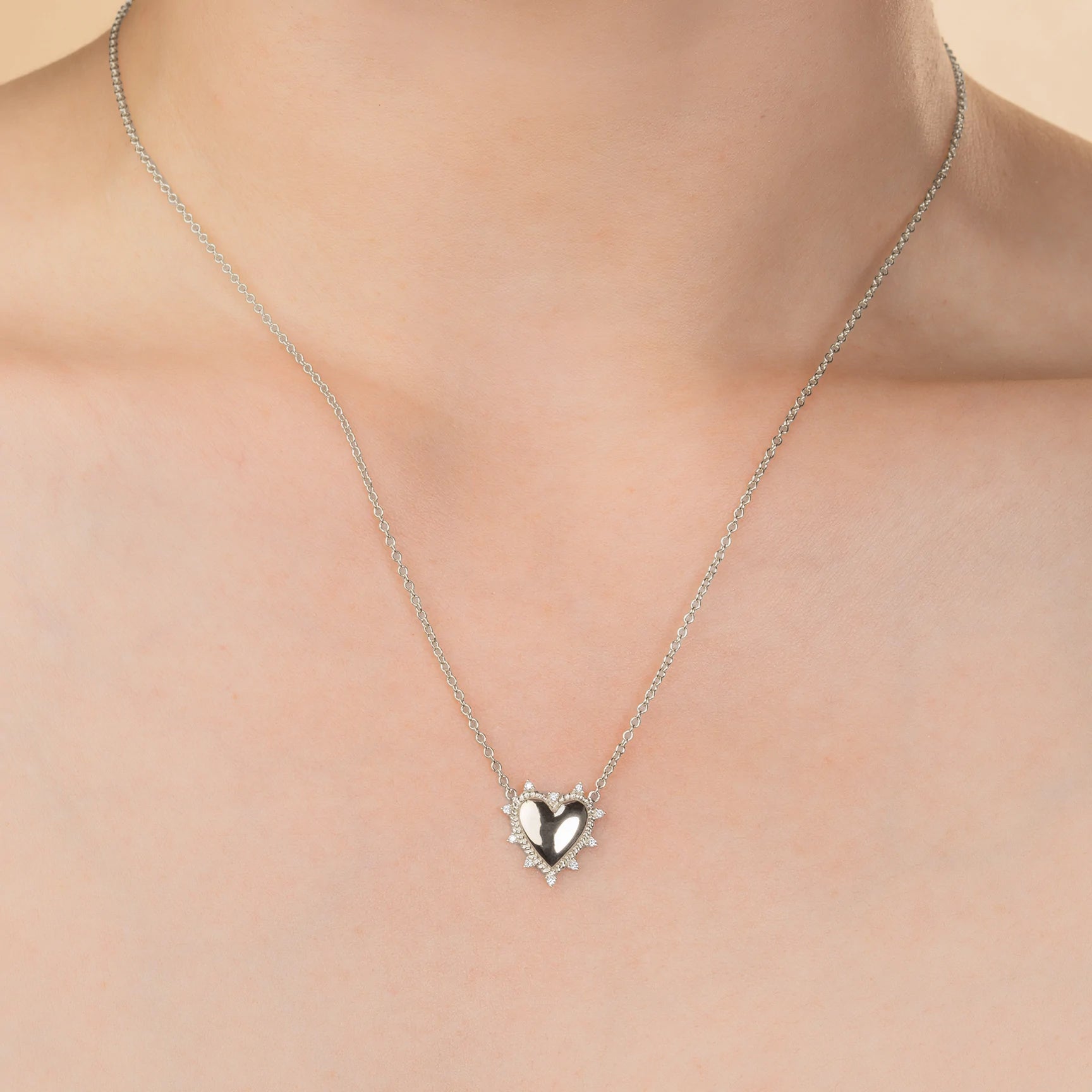 Petite Heart Twist Necklace - White Diamond / 14k White Gold – The Last ...