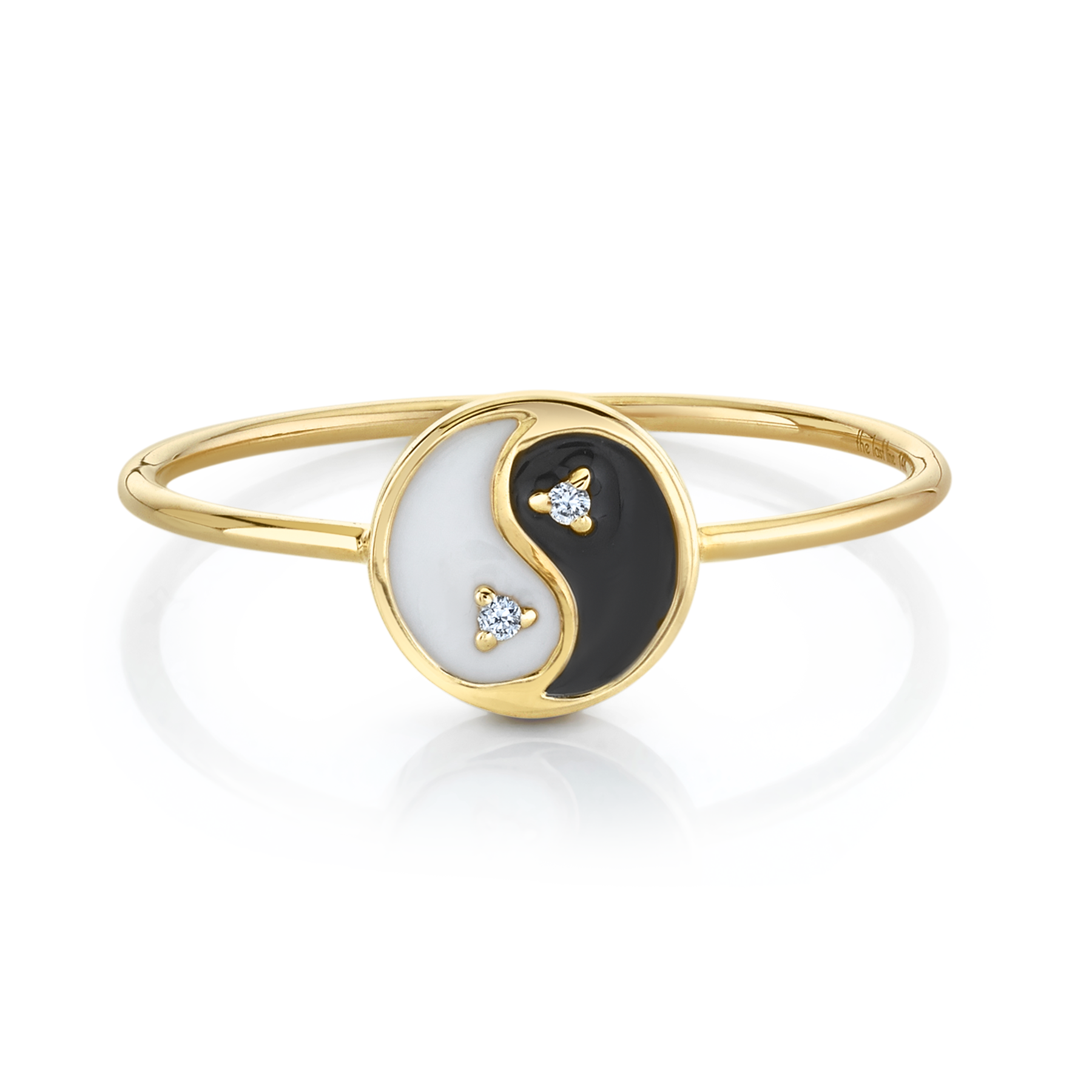 Slim Ring - White Diamond and Yin Yang / 14k Yellow Gold – The Last Line